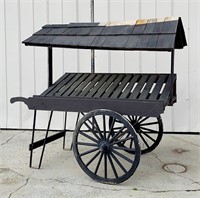 Black wooden produce cart