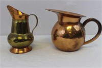 Vintage Copper and Brass Pitchers