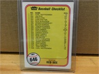 1981 Baseball Fleer Checklist - Braves /  Red Sox