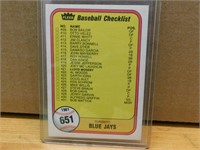 1981 Baseball Fleer Checklist - Jays / Giants