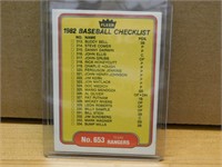 1982 Baseball Fleer Checklist - Rangers/White Sox