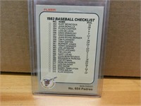 1983 Baseball Fleer Checklist - Padres / Yankees