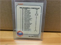 1983 Baseball Fleer Checklist - Astros / Mariners