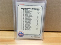 1983 Baseball Fleer Checklist - Mets / Rangers