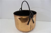 Vintage Copper Cauldron Pot with Handle