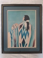 Southwestern Native American Lady Print in Frame