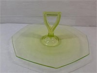 Vaseline Uranium Glassware Dessert Tray