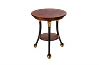 SMALL EMPIRE STYLE CARVED & GILTWOOD SIDE TABLE