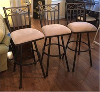 3 PC IRON SWIVEL BARSTOOLS