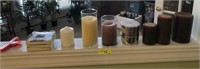 GROUP LOT OF CANDLES, COASTERS