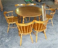 Table & 6 Chairs with 2 leafs