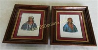 2 Vintage Native American Indian Pictures