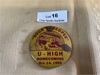 1955 U-High Football Homecoming Pinback Button