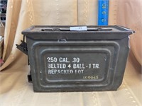 Vintage Military Metal Ammo Ammunition Box
