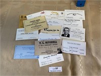 Lot of Vincennes Local Area Business Cards