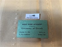 1964 Vincennes St. Rose Academy Ticket Stub