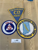 Vintage Civil Defense Police Indiana Patches