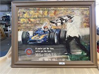 Vintage Miller High Life Indy 500 Framed Pic