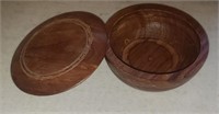 Small Wood Bowl W/ Lid