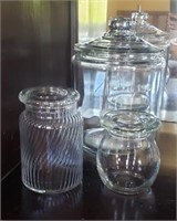 3 Pc Clear Glass Jars