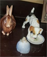 3 Pc Ceramic Animal Decor - Royal Doulton Dog,