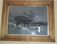 Framed And Signed  Reindeer Art