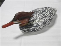 Duck decoy - wooden carved - 16" long