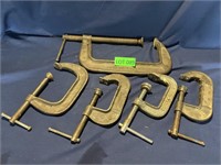 C-Clamp Lot of (5)-Largest is 8"