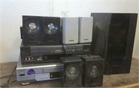 Group of Samsung & Sony Speakers & (2) VHS