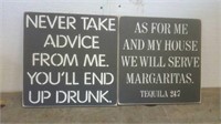 (2) Wooden Quote Signs