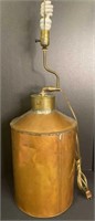Copper Boiler Lamp; 35" to top of finial