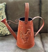 Red Rooster Metal Watering Can