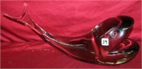 Murano 22.5" Art Glass Whale signed Livioeguso