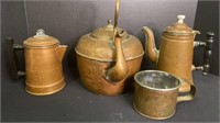 Antique Copper Tea/coffee pots and Cup
