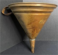 Antique Copper Funnel w/Remnants of screen 9" tall