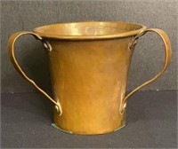Antique Hammered Copper Loving Cup Tyg 4"
