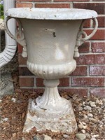 Cast Iron Double Handle Flower Urn 21" tall