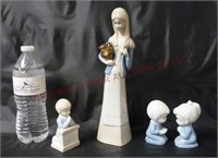 Glazed Porcelain Figurines ~ Woman & Children