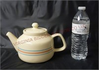 Vintage McCoy Pottery Pink & Blue Stripe Teapot