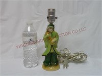 Asian Figural Lamp ~ Man w Instrument ~ Powers On