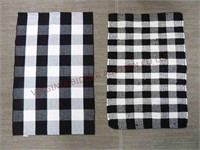 Black & White Checkered Throw Rugs
