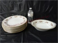 Noritake Somerset China ~ Serving Bowl & 8 Plates