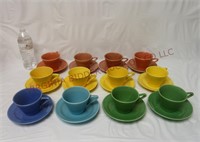 Homer Laughlin Harlequin Cups & Saucers ~ 12