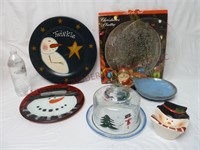 Snowman & Christmas Platters, Cheese Dome & More!