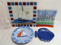 Sailboat & Fish Themed Plates & Platters ~ 4