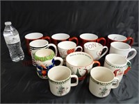 Christmas Coffee Cups / Mugs ~ Lot of 13