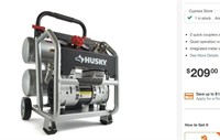 Husky 4.5 gal silent air compressor