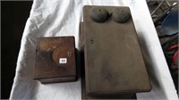 TWO WOODEN RINGER BOXES