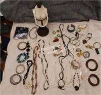 Necklace Holder &  Assorted Jewelry
