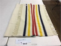 HUDSON BAY POINT BLANKET 100% WOOL MADE IN